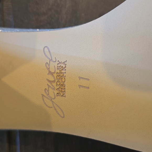 Jewel By Badgley Mischka Silver Glitter Rhinestone Heel Sandal Size 11 NWOT - Picture 3 of 8